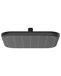 AquaCraft 100 square shower head, 250 x 250 mm, matte black | Rain shower, ABS plastic | Shower head 12 l/min | Anti-limescale nozzles | Wall or ceiling mounting | Modern shower accessories